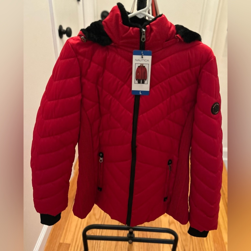 Nautica Red Quilted Jacket